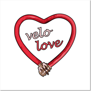 velo love bike lock hearth Posters and Art